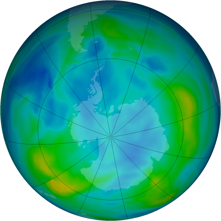 Antarctic ozone map for 16 May 2007